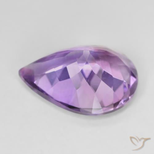 6.68캐럿 천연 Medium Light Purplish-Violet 자수정, 배 모양, VVS-VS