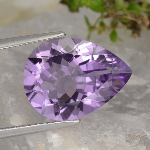 6.54ct 자연스러운 가지 보라색 자수정, 배 모양, VVS-VS