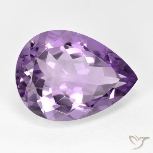 7.32ct 자연스러운 미디엄 라이트 퍼플리쉬 바이올렛 자수정, 배 모양, VVS-VS