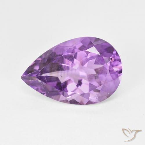 5.06ct 자연스러운 보라색 보라색 자수정, 배 모양, VS