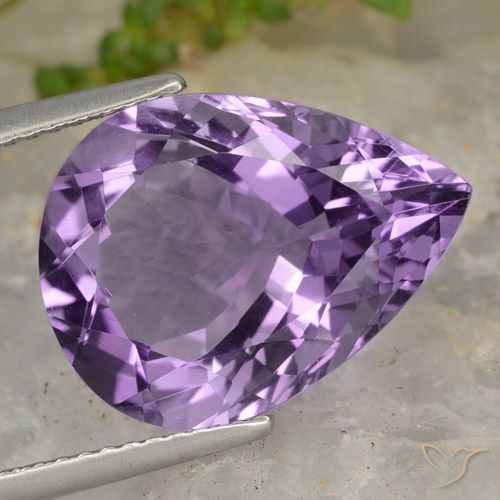 7.60ct 자연스러운 미디엄 라이트 퍼플리쉬 바이올렛 자수정, 배 모양, VVS-VS