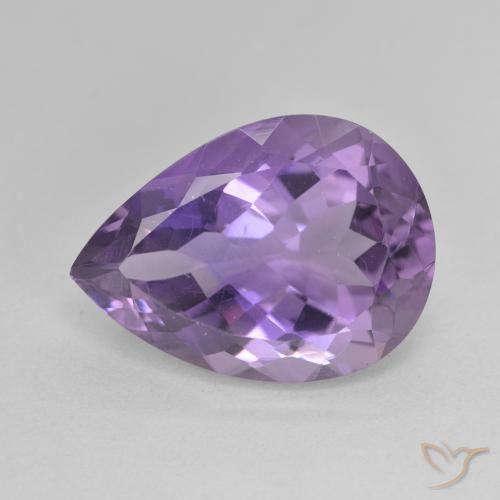 7.22ct 자연스러운 보라색 보라색 자수정, 배 모양, VVS-VS