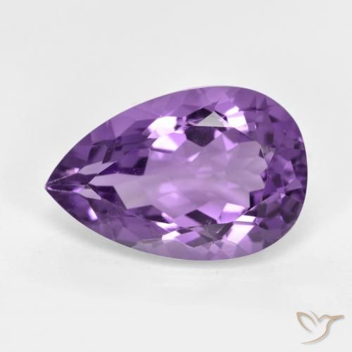 5.43ct 자연스러운 미디엄 바이올렛 자수정, 배 모양, VS