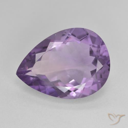 6.69ct 자연스러운 Medium Light Purplish-Violet 자수정, 배 모양, VVS-VS