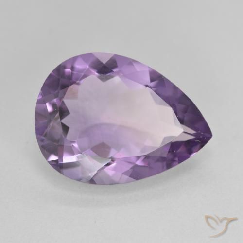 6.69캐럿 천연 Medium Light Purplish-Violet 자수정, 배 모양, VVS-VS