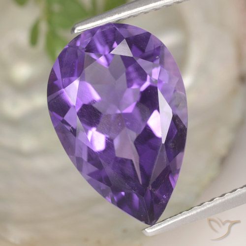 4.72ct 자연스러운 딥 바이올렛 자수정, 배 모양, VS