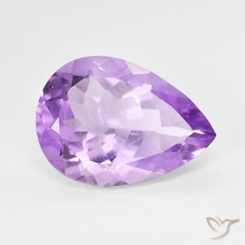 6.76ct 자연스러운 딥 바이올렛 자수정, 배 모양, VS