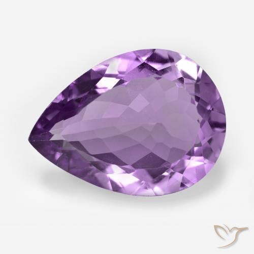 6.14ct 자연스러운 비비드 바이올렛 자수정, 배 모양, VS