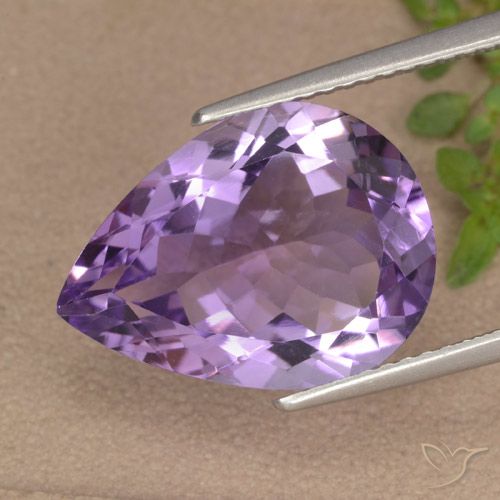 6.52ct 자연스러운 딥 바이올렛 자수정, 배 모양, VVS-VS