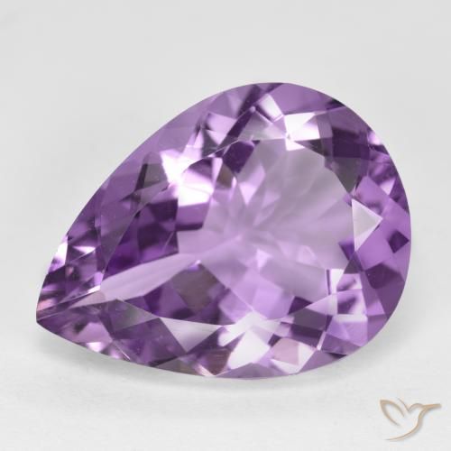6.22ct 자연스러운 미디엄 라이트 퍼플리쉬 바이올렛 자수정, 배 모양, VVS-VS