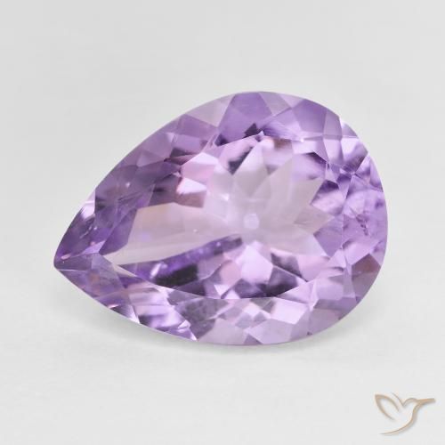 7.28ct 자연스러운 미디엄 바이올렛 자수정, 배 모양, VS