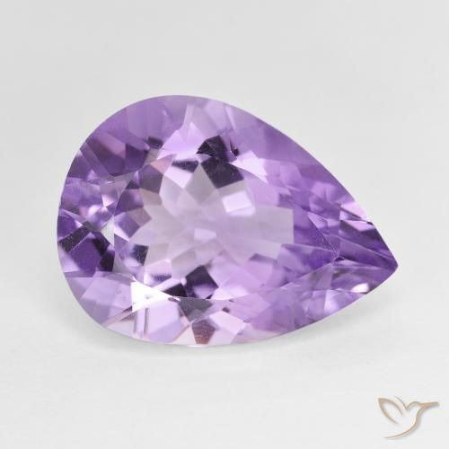 7.29ct 자연스러운 딥 바이올렛 자수정, 배 모양, VVS-VS