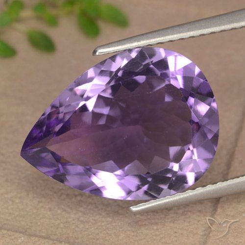 6.79ct 자연스러운 가지 보라색 자수정, 배 모양, VVS-VS