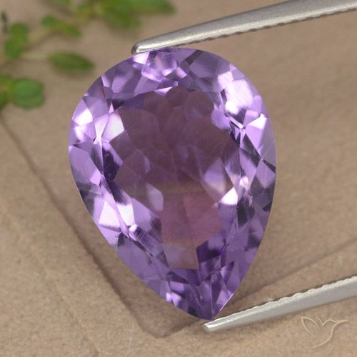 6.75ct 자연스러운 딥 바이올렛 자수정, 배 모양, VVS-VS