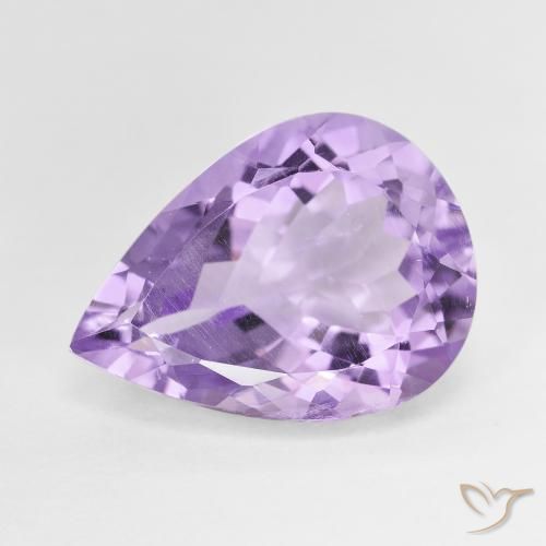 7.28ct 자연스러운 미디엄 바이올렛 자수정, 배 모양, VS