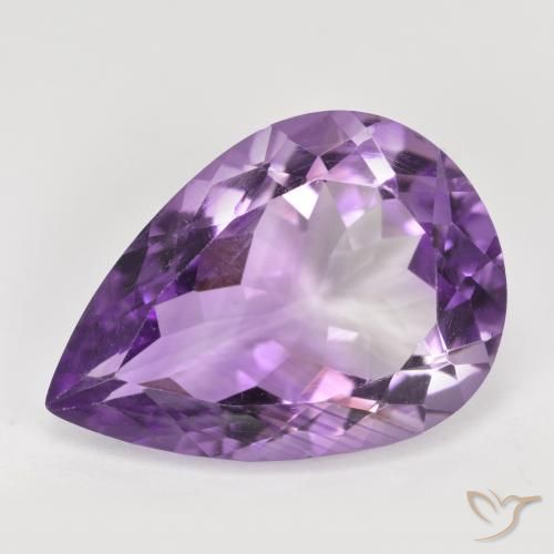 8.04ct 자연스러운 보라색 보라색 자수정, 배 모양, VVS-VS