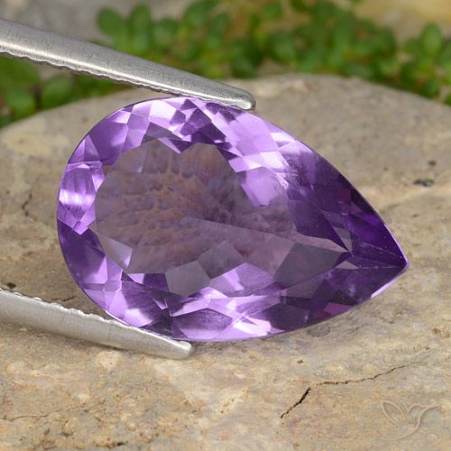 4.82ct 자연스러운 인텐스 바이올렛 자수정, 배 모양, VVS-VS