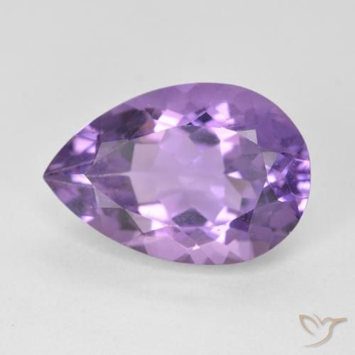 5.41ct 자연스러운 미디엄 바이올렛 자수정, 배 모양, VVS-VS