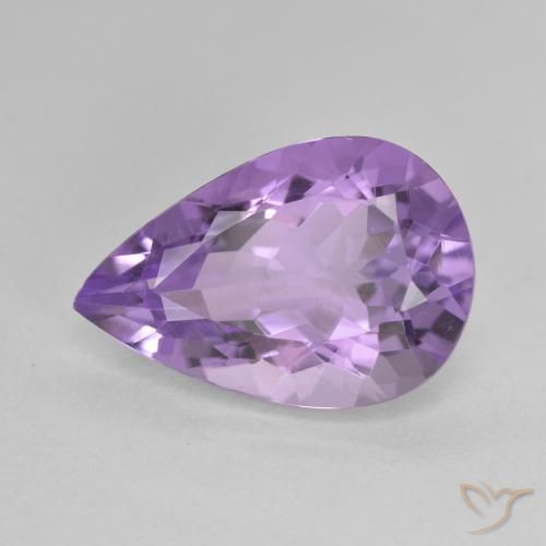 4.81ct 자연스러운 미디엄 바이올렛 자수정, 배 모양, VVS-VS