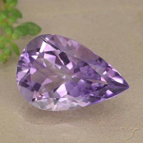4.90ct 자연스러운 미디엄 바이올렛 자수정, 배 모양, VVS-VS