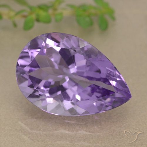 5.10ct 자연스러운 미디엄 바이올렛 자수정, 배 모양, VVS-VS