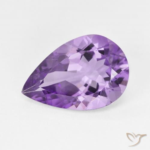 4.43ct 자연스러운 미디엄 바이올렛 자수정, 배 모양, VVS-VS