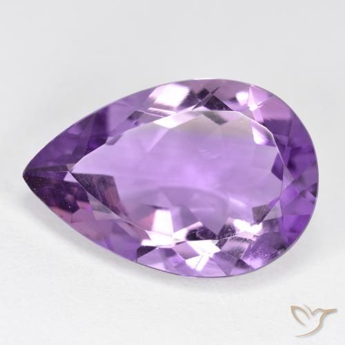8.35ct 자연스러운 딥 바이올렛 자수정, 배 모양, VVS-VS