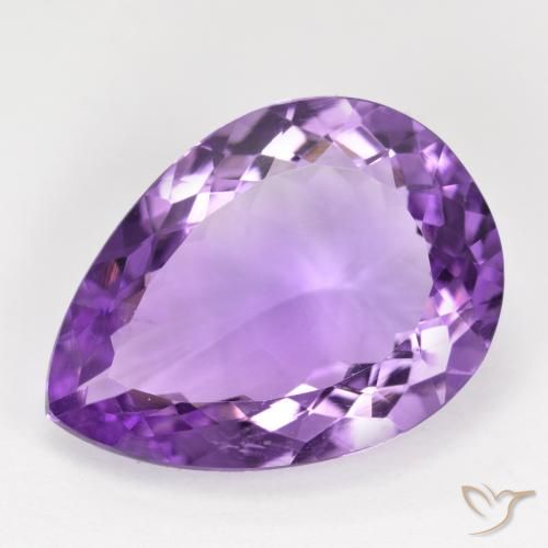 9.17ct 자연스러운 보라색 보라색 자수정, 배 모양, VVS-VS