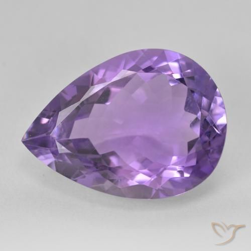 9.65ct 자연스러운 미디엄 바이올렛 자수정, 배 모양, VVS-VS
