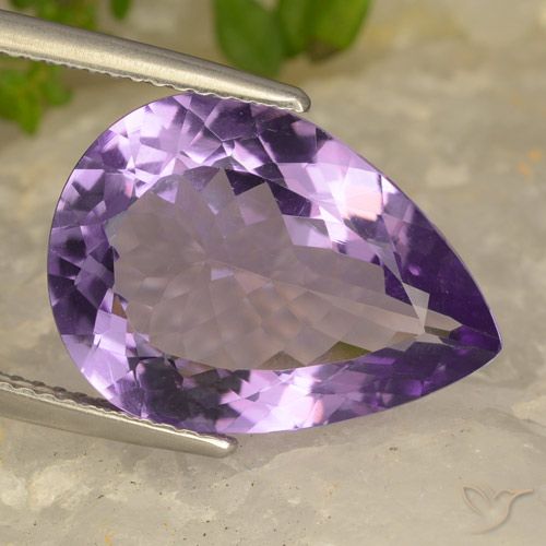 8.70ct 자연스러운 미디엄 라이트 퍼플리쉬 바이올렛 자수정, 배 모양, VVS-VS