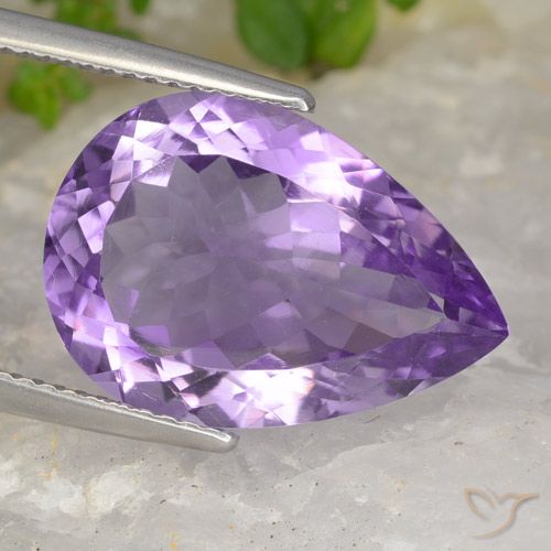 8.47ct 자연스러운 보라색 보라색 자수정, 배 모양, VVS-VS