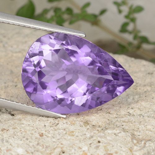 8.45ct 자연스러운 미디엄 바이올렛 자수정, 배 모양, VS