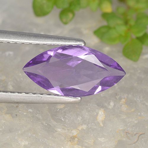1.28ct 자연스러운 딥 퍼플리쉬 바이올렛 자수정, 보석, VS