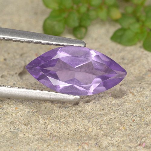 1.44ct 자연스러운 보라색 보라색 자수정, 보석, VS