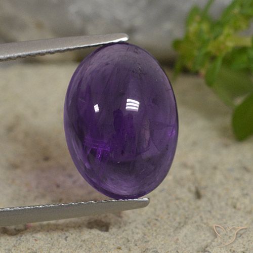 5.71ct 자연스러운 미디엄 라이트 바이올렛 자수정, 타원형, 투명한