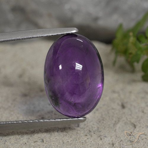 6.07ct 자연스러운 미디엄 바이올렛 자수정, 타원형, 투명한