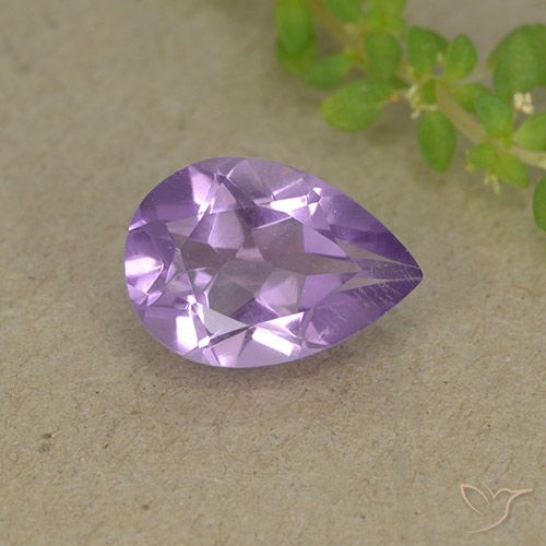 1.72ct 자연스러운 미디엄 바이올렛 자수정, 배 모양, VVS-VS