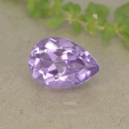 2.11ct 자연스러운 미디엄 바이올렛 자수정, 배 모양, VVS-VS