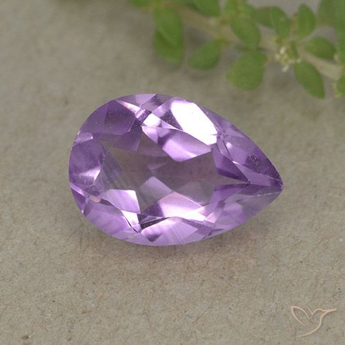 1.80ct 자연스러운 미디엄 바이올렛 자수정, 배 모양, VVS-VS