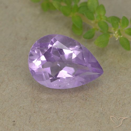 1.83ct 자연스러운 미디엄 바이올렛 자수정, 배 모양, VVS-VS