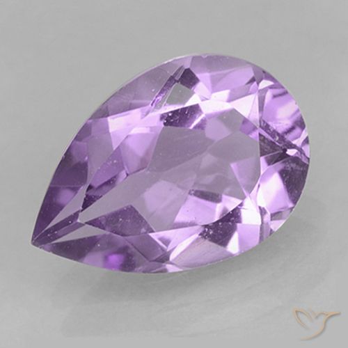 1.69ct 자연스러운 미디엄 바이올렛 자수정, 배 모양, VVS-VS