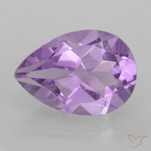 1.77ct 자연스러운 미디엄 핑크 바이올렛 자수정, 배 모양, VVS-VS