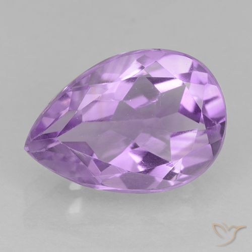 1.90ct 자연스러운 분홍빛이 도는 보라색 자수정, 배 모양, VVS-VS