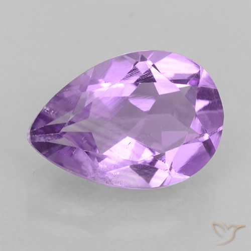1.67ct 자연스러운 미디엄 핑크 바이올렛 자수정, 배 모양, VVS-VS