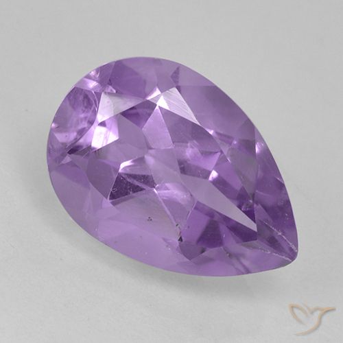1.71ct 자연스러운 미디엄 바이올렛 자수정, 배 모양, VS