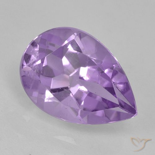 1.84ct 자연스러운 미디엄 바이올렛 핑크 자수정, 배 모양, VVS-VS