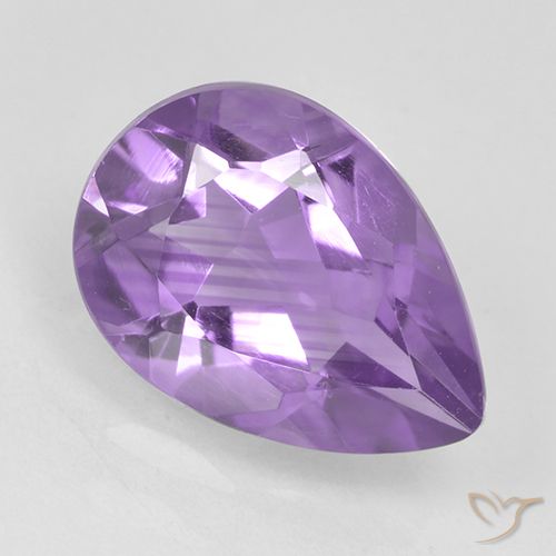 1.74ct 자연스러운 미디엄 바이올렛 자수정, 배 모양, VVS-VS