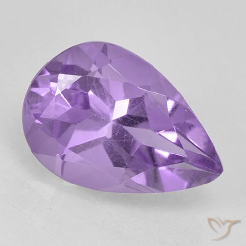 1.80ct 자연스러운 미디엄 바이올렛 자수정, 배 모양, VVS-VS