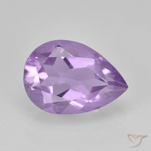 1.74ct 자연스러운 미디엄 바이올렛 자수정, 배 모양, VVS-VS