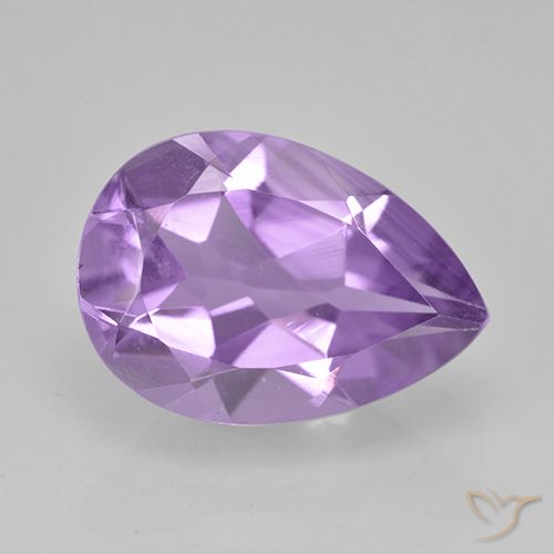 1.78ct 자연스러운 미디엄 바이올렛 자수정, 배 모양, VVS-VS